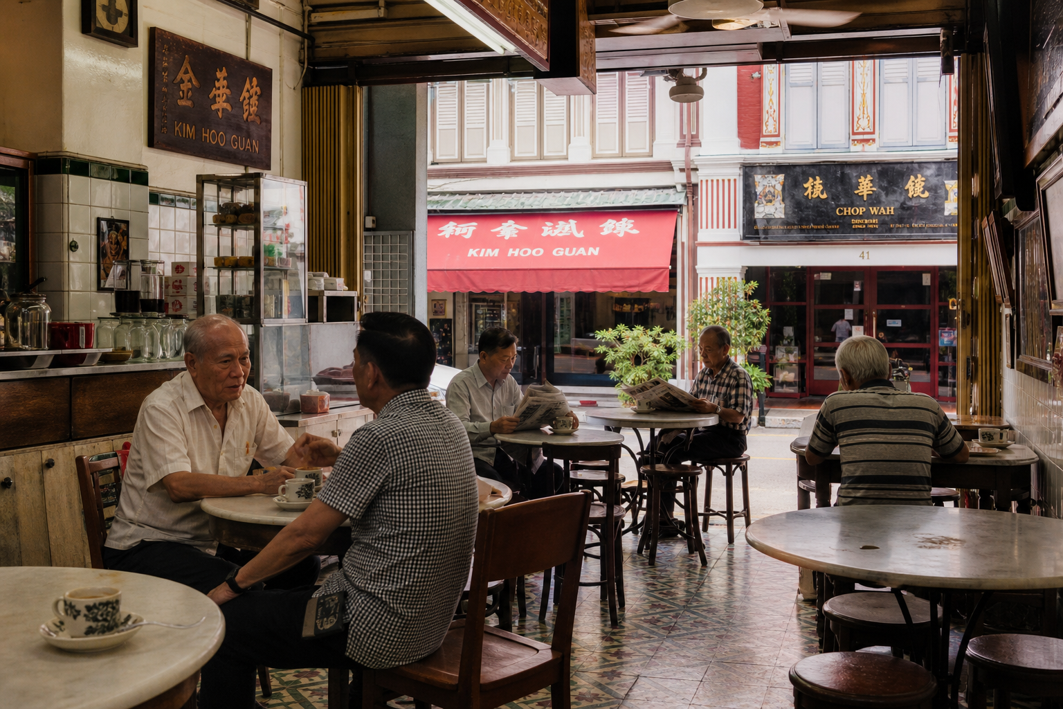 Chinatown kopitiam in the morning
